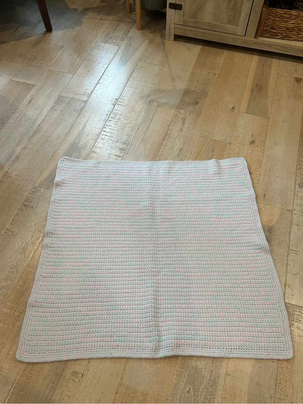 Handmade Crocheted Cotton Candy Color Baby Blanket